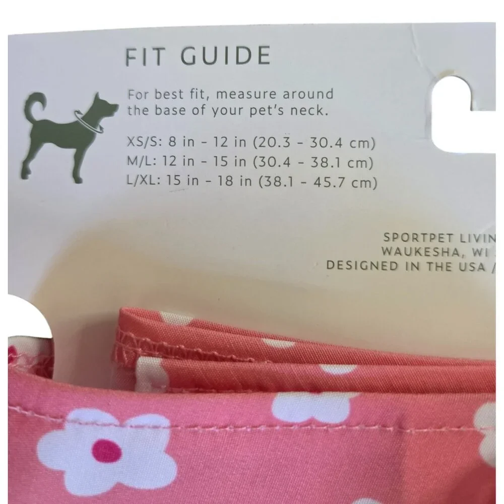Pink Floral Dog Bandana - Medium/Large